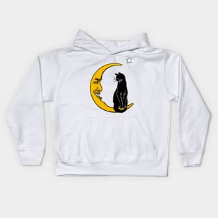 Moon and cat Kids Hoodie